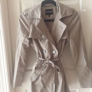 Tan trench coat